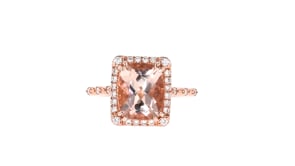 2.60 Carat Morganite Ring with .22 ct. t.w. Diamonds in 14kt Rose Gold