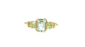 1.00 Carat Prasiolite and .26 ct. t.w. Peridot Ring in 14kt Yellow Gold