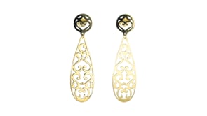 Italian 14kt Yellow Gold Floral Openwork Drop Earrings