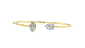 .25 ct. t.w. Diamond Marquise and Pear-Shaped Cluster Cuff Bracelet in 18kt Gold Over Sterling