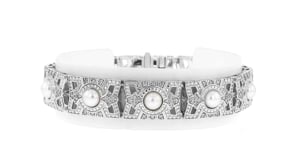 6-6.5mm Cultured Pearl and 1.00 ct. t.w. Diamond Bracelet in Sterling Silver