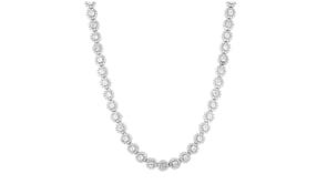 13.00 ct. t.w. CZ Halo Tennis Necklace in Sterling Silver