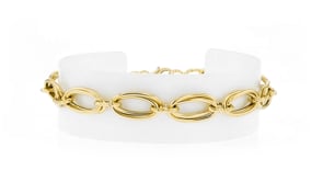 Italian 18kt Yellow Gold Double-Oval Link Bracelet