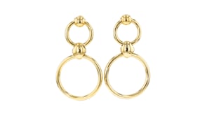 18kt Gold Over Sterling Double Open-Circle Drop Earrings
