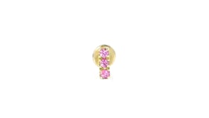 Pink Sapphire Bar Flat-Back Stud Earrings in 14kt Yellow Gold