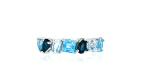 1.50 ct. t.w. Multi-Shaped Tonal Blue Topaz Ring in Sterling Silver