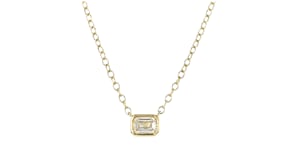 .20 Carat Emerald-Cut Lab-Grown Diamond Solitaire Necklace in 14kt Yellow Gold