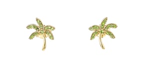 1.10 ct. t.w. Pink Topaz and .20 ct. t.w. Chrome Diopside Jewelry Set: Two Pairs of Tropical Earrings in 18kt Gold Over Sterling