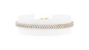 2.00 ct. t.w. Diamond Leaf Bracelet in 18kt Gold Over Sterling