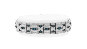 2.00 ct. t.w. Blue and White Diamond Woven-Pattern Bracelet in Sterling Silver