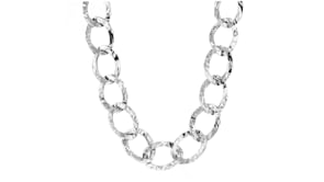 Italian Sterling Silver Hammered Curb-Link Necklace