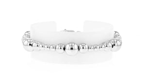 Italian 4-8mm Sterling Silver Graduated Bead Bracelet