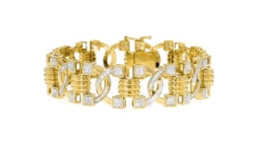 1.50 ct. t.w. Diamond Twisted-Link Bracelet in 18kt Gold Over Sterling