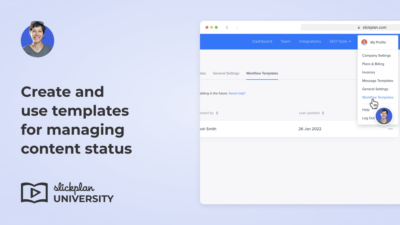 Create and use templates for managing content status