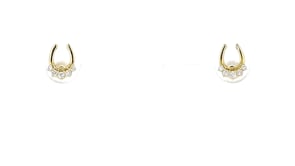 Lab-Grown Diamond Horseshoe Flat-Back Stud Earrings in 14kt Yellow Gold