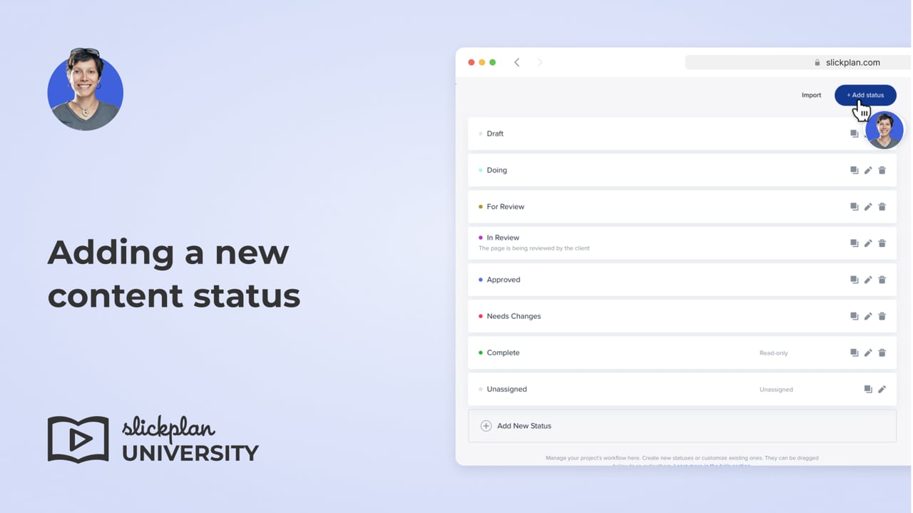 Adding a new content status