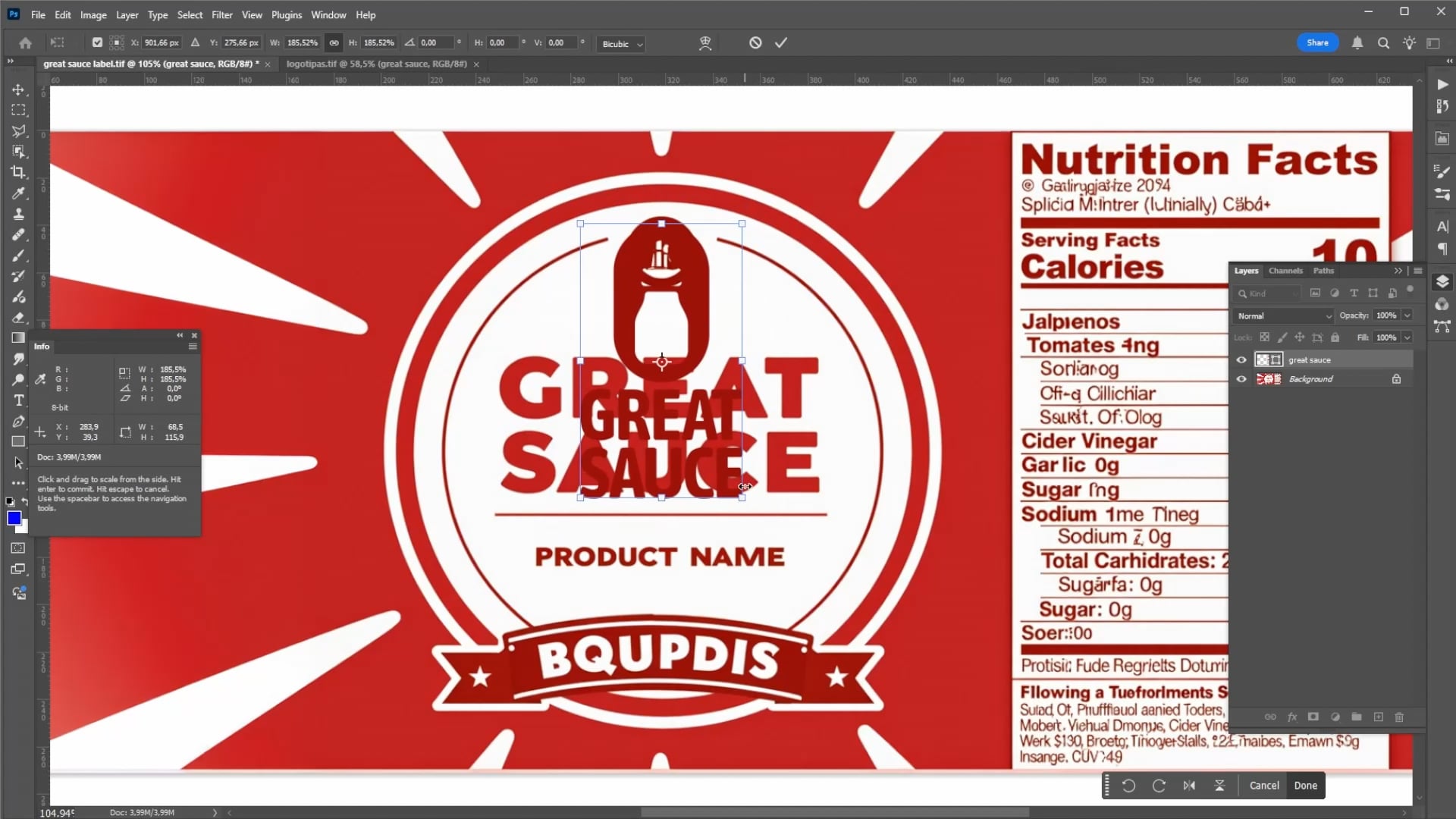 Produkto vizualizacija 03 | Logotipo įkėlimas ant etiketės