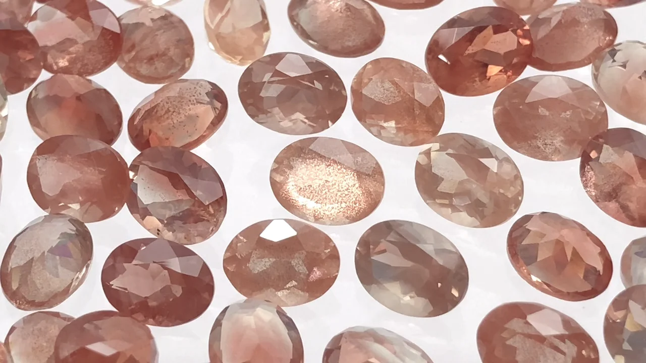 動画】宝石質オレゴンサンストーンAAA ルース オーバルファセット