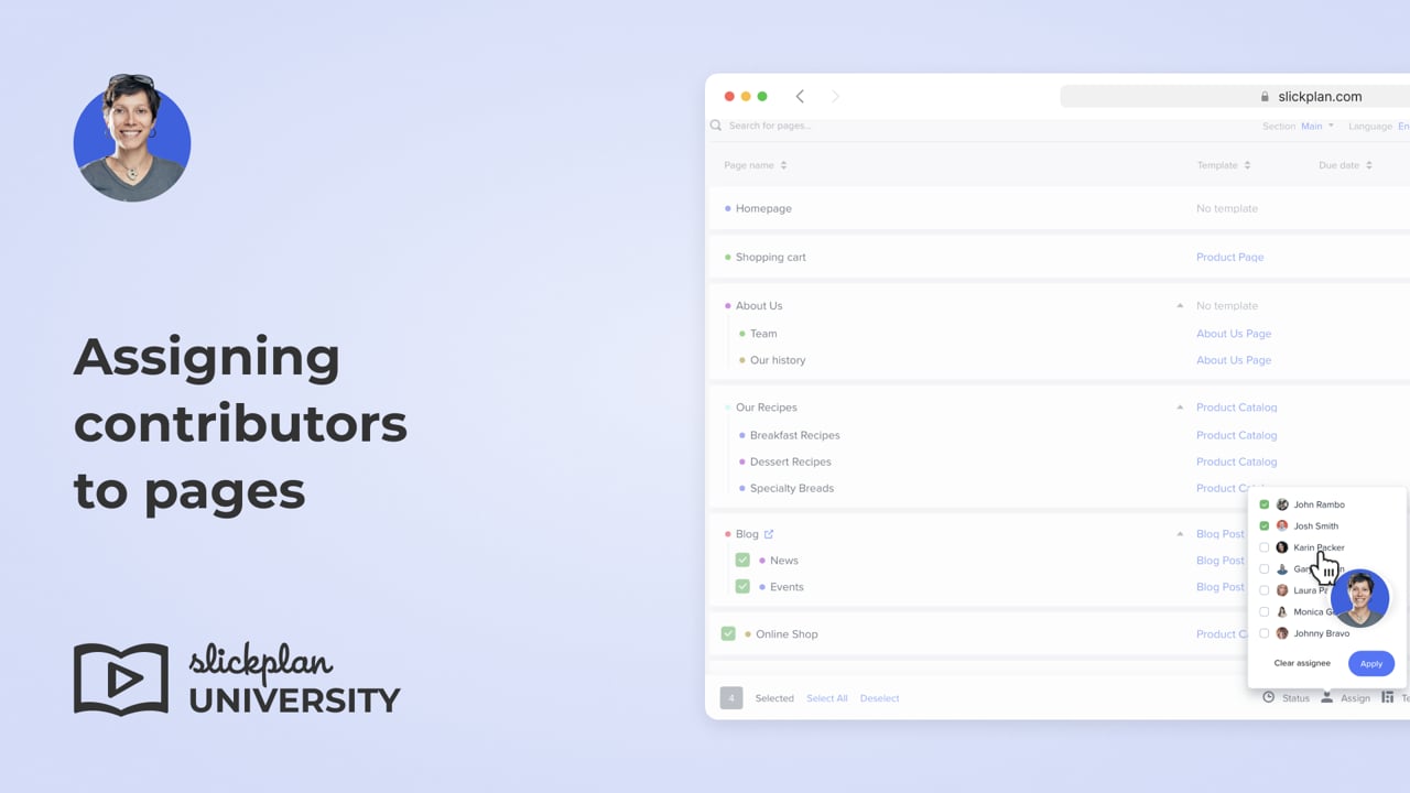 How do I assign a contributor to a page?