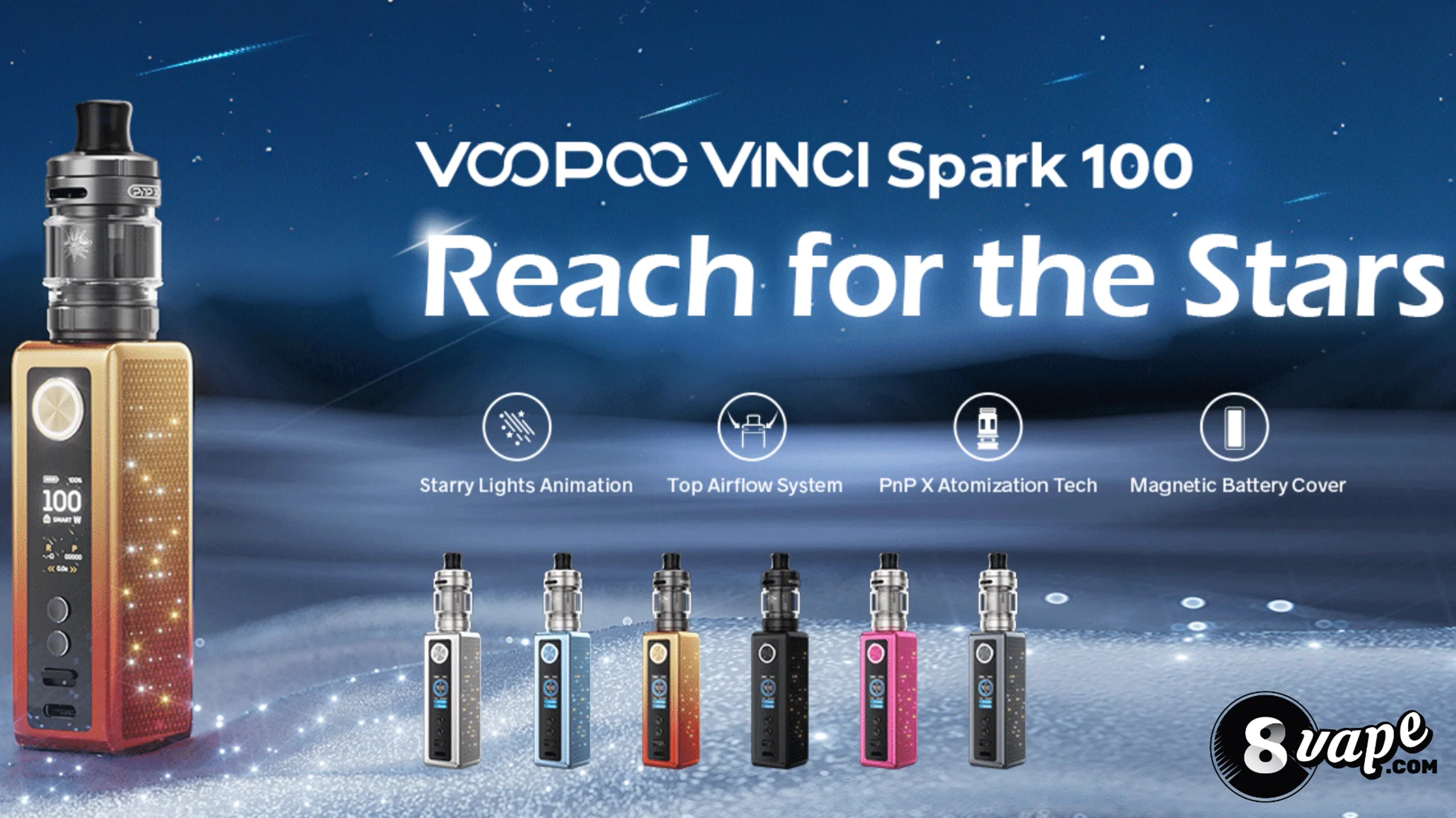 Voopoo Vinci Spark 100 Kit– Metallic Design Meets Starlight Display
