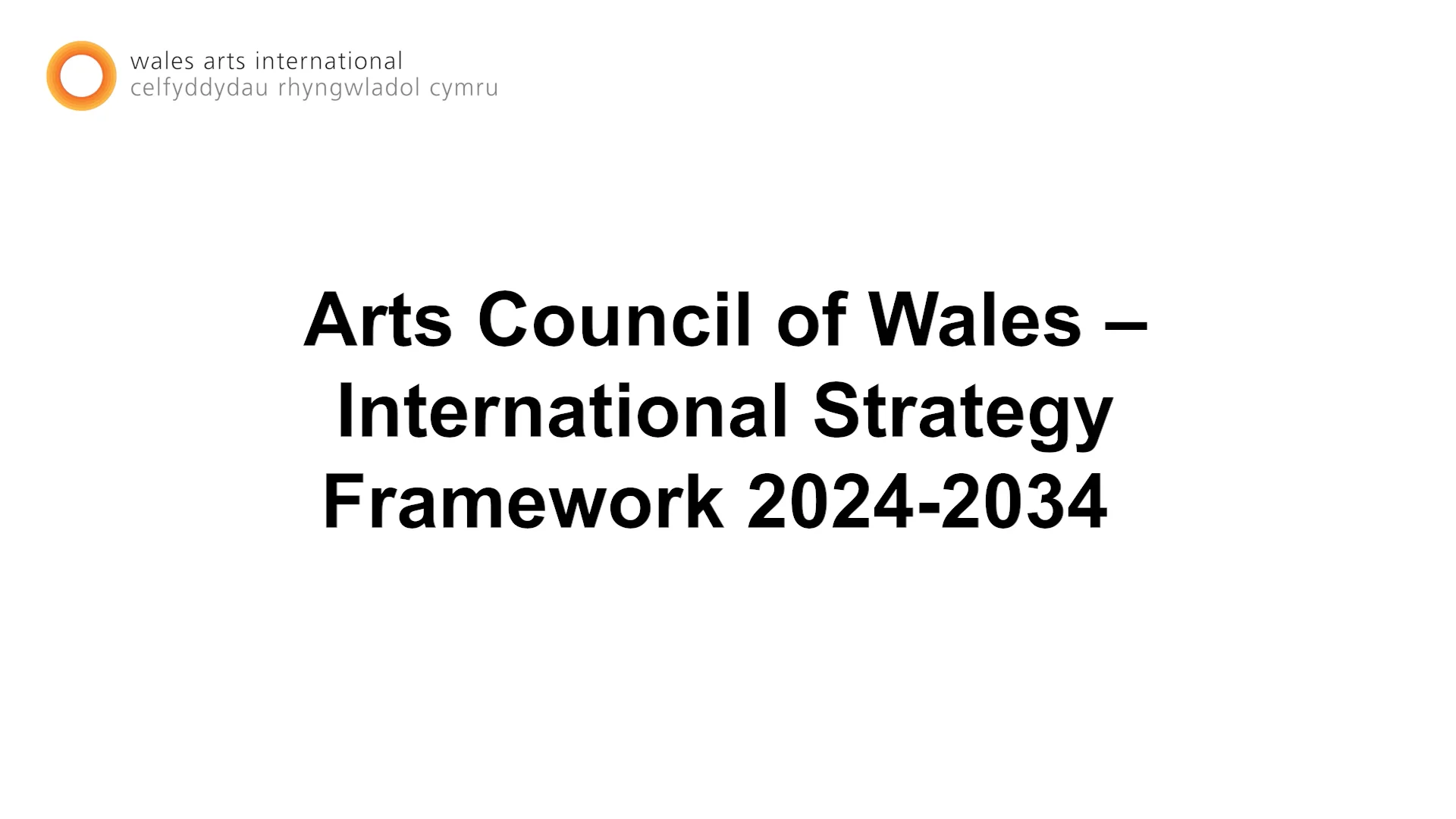 Arts Council of Wales - International Strategy Framework 2024-2034 BSL