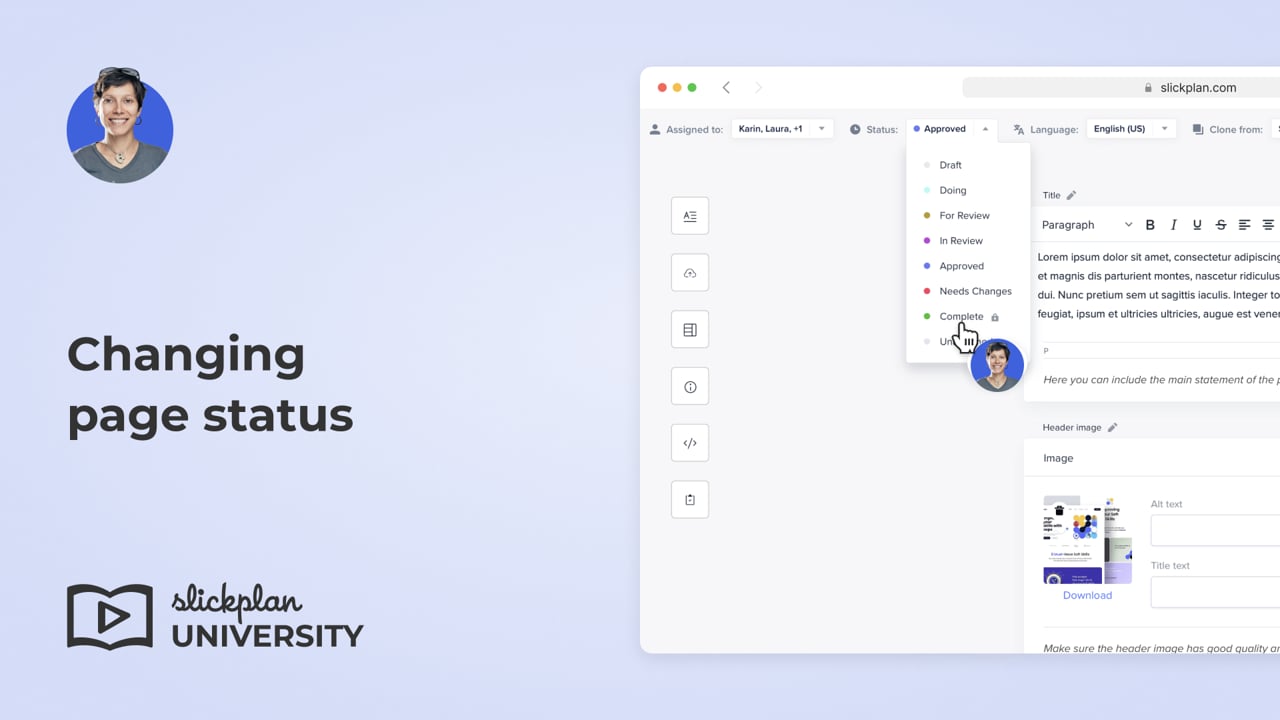 Changing page status?