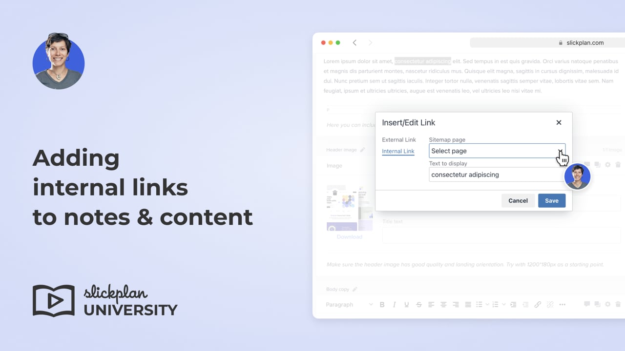 Adding internal links to notes & content