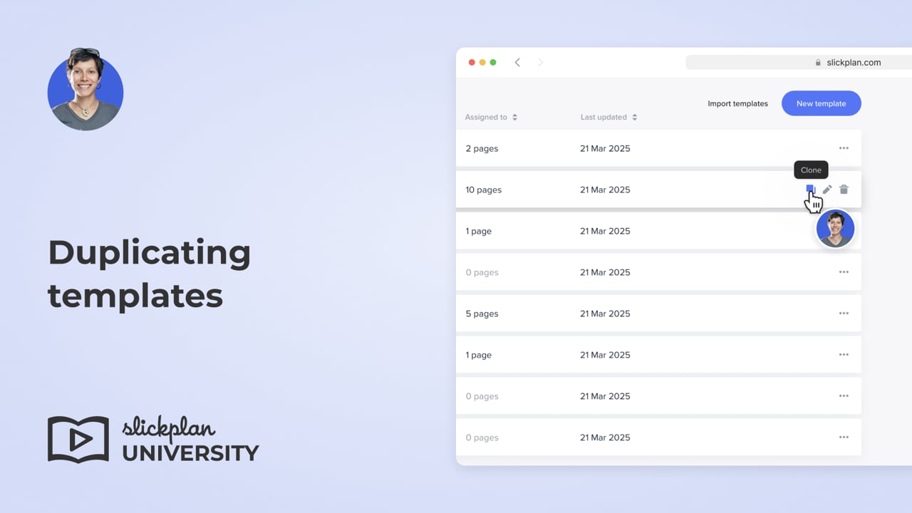 Duplicating templates