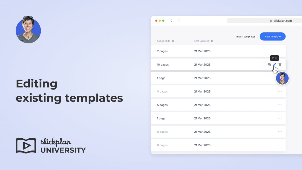 Editing existing templates