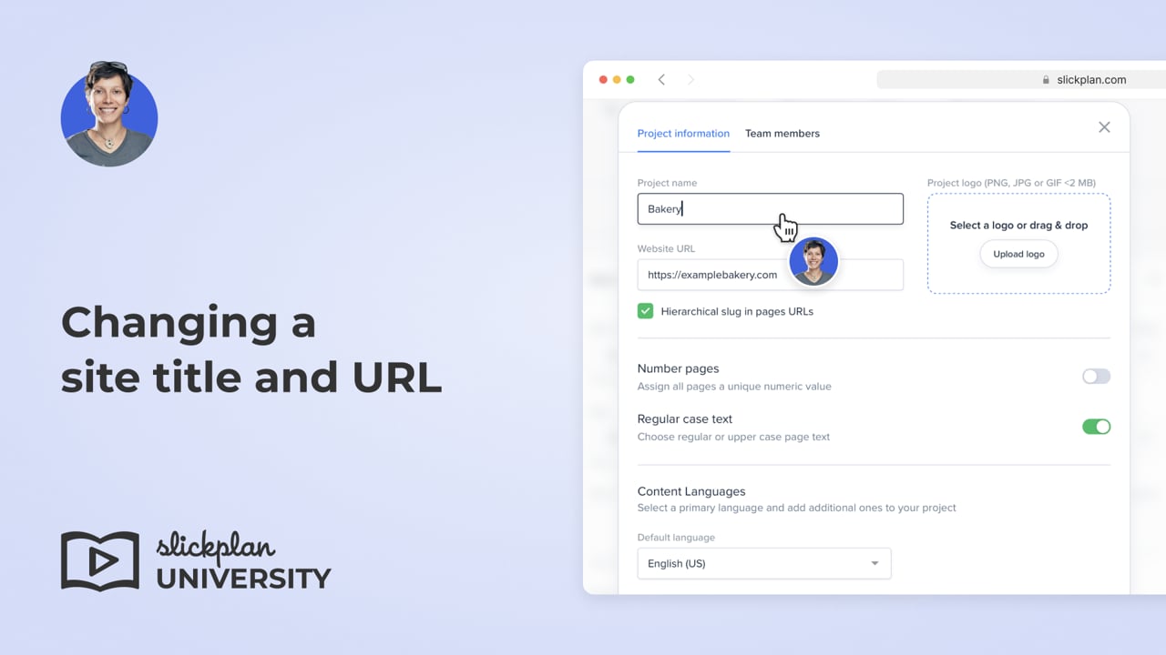 Changing a site title and URL