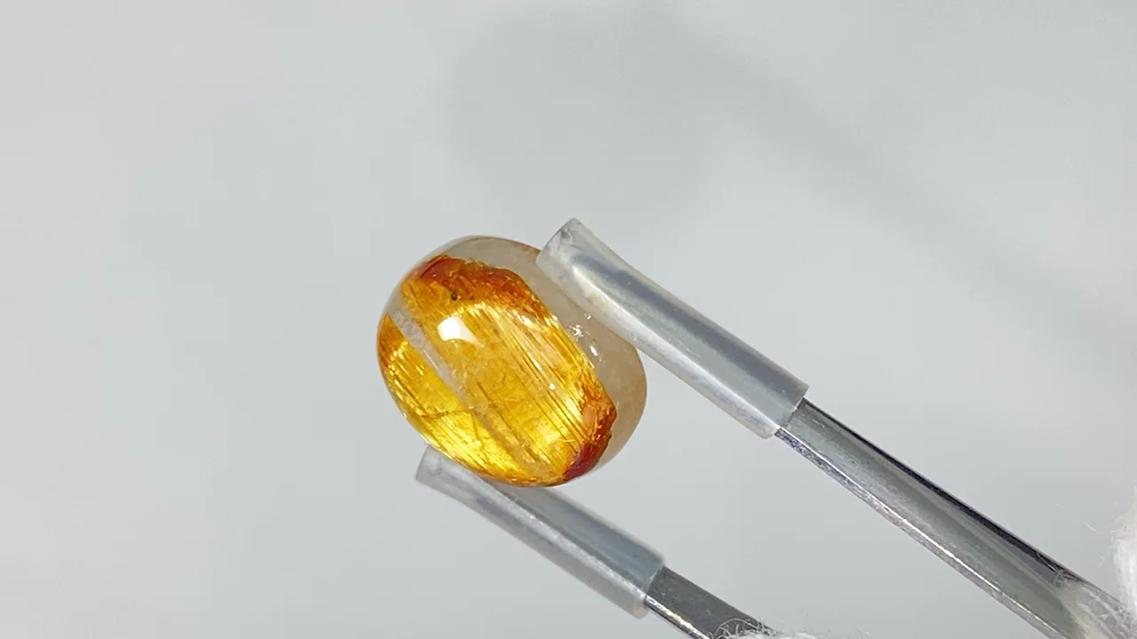 これは！めっちゃくちゃすんごい！密集ゴールドルチル！すごすぎ！ 宝石質ルチルクォーツ AAA カボション 1個 NO.99【1点もの】 - 天然石