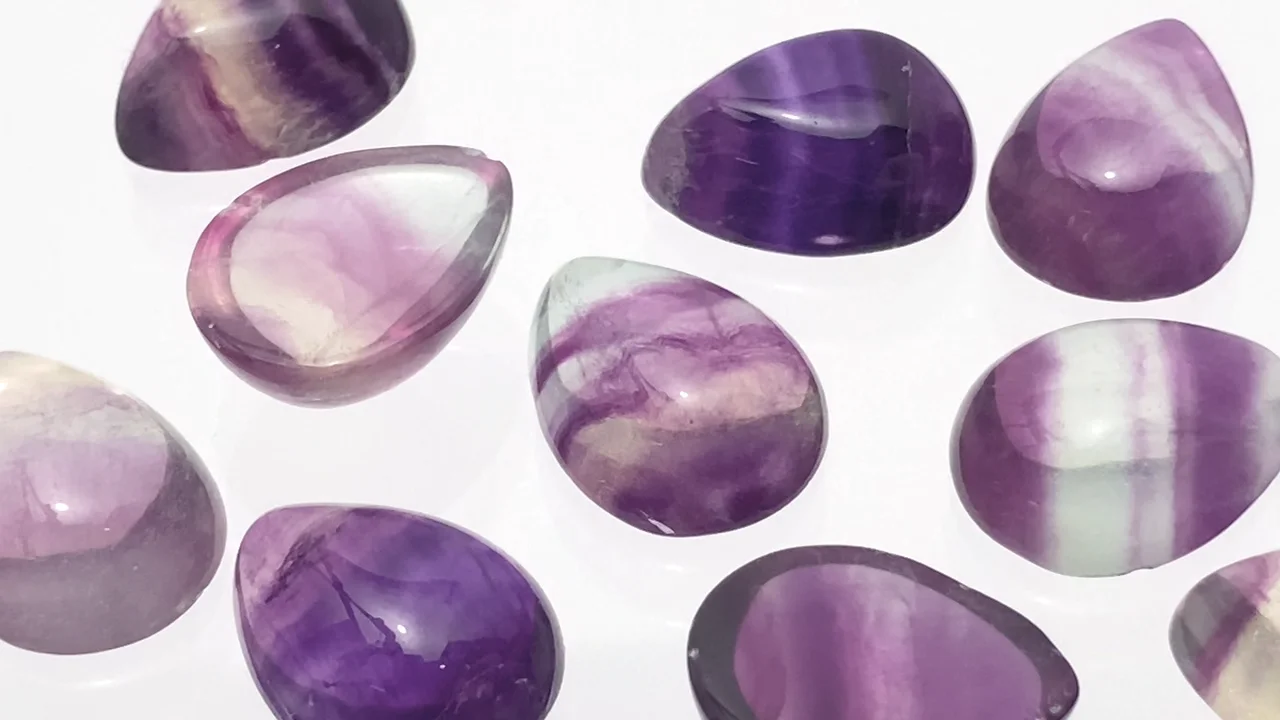 フローライト ペアシェイプ カボション17×13mm 2個｜天然石ビーズ