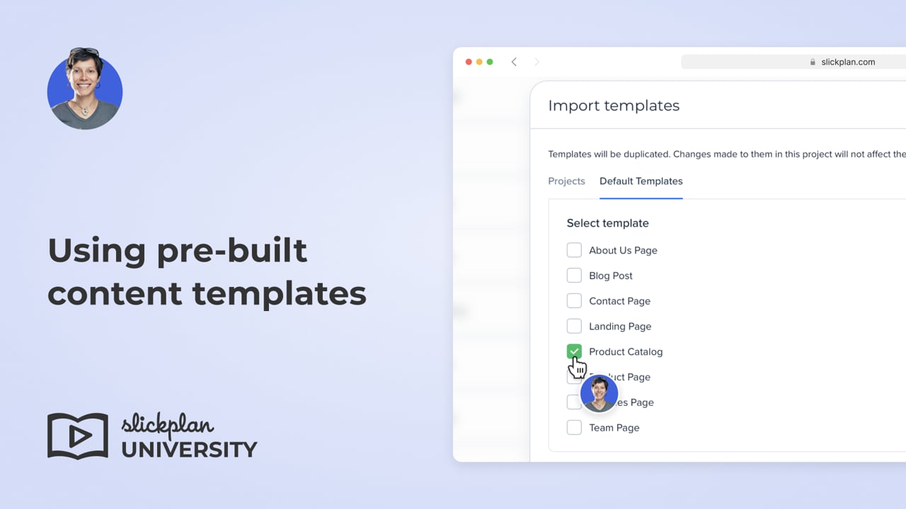 Using pre-built content templates