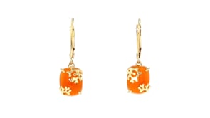 Carnelian Reef Drop Earrings in 18kt Gold Over Sterling