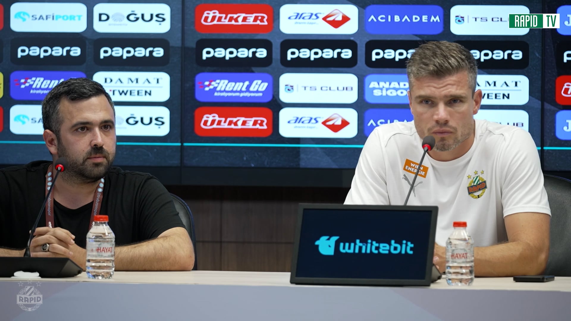 Pressekonferenz nach dem Hinspiel gegen Trabzonspor