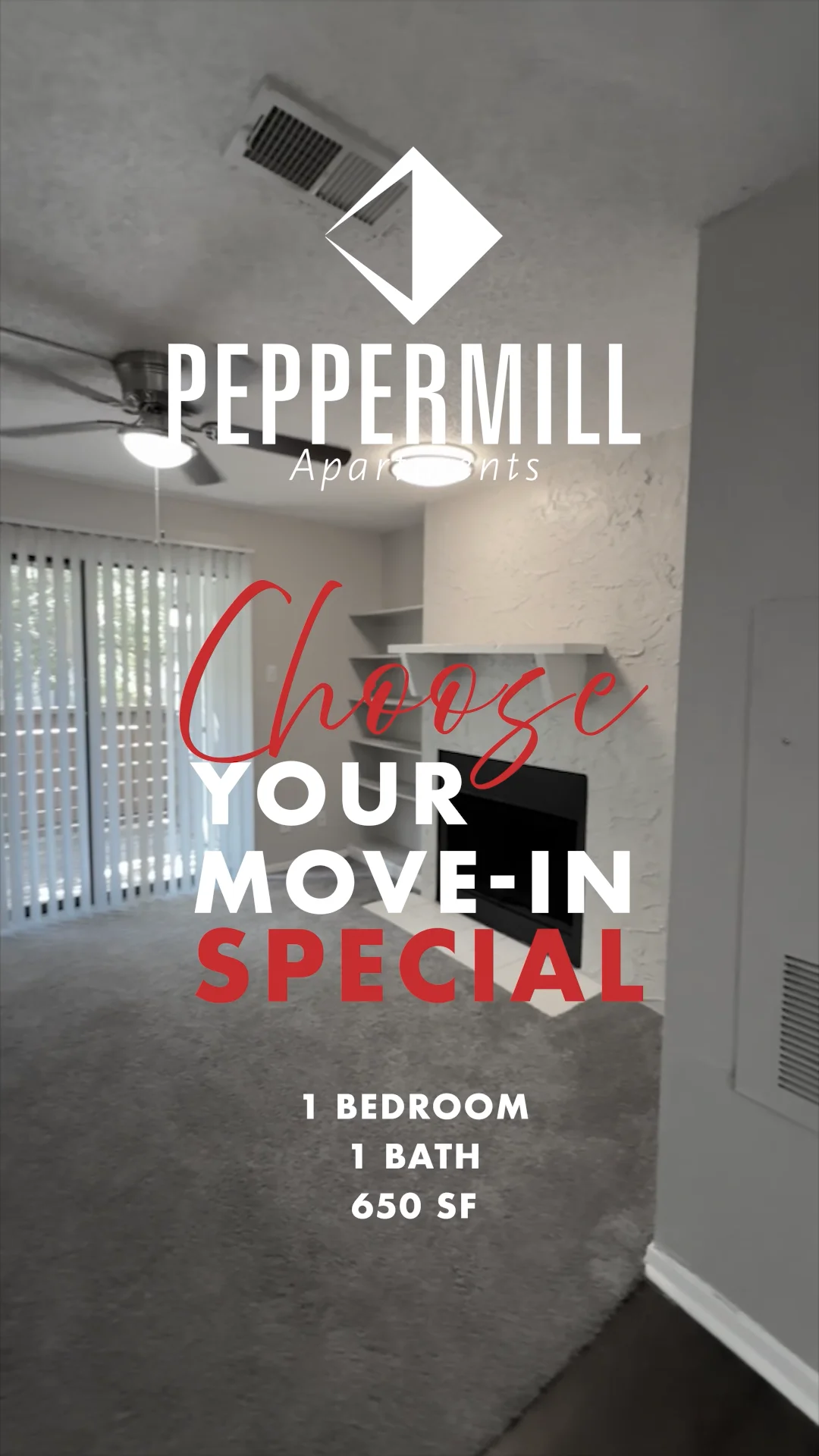 Video Tour of 1 Bedroom 650 SF
