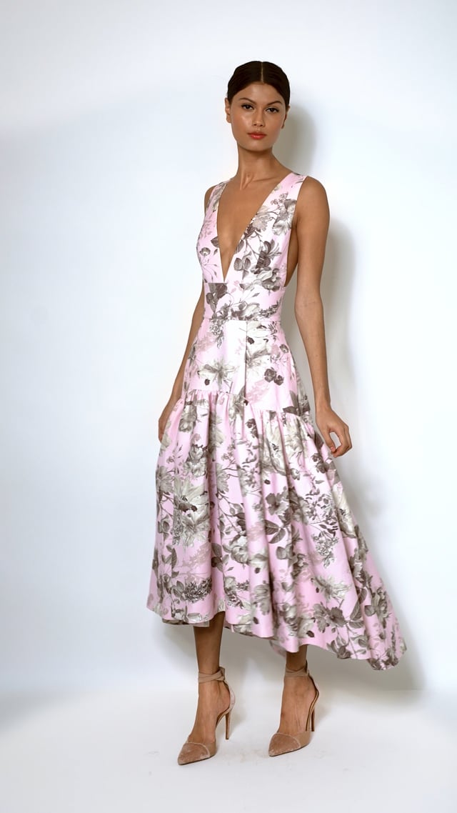 Lila Structured Midi Dress In Meadow | Alice + Olivia