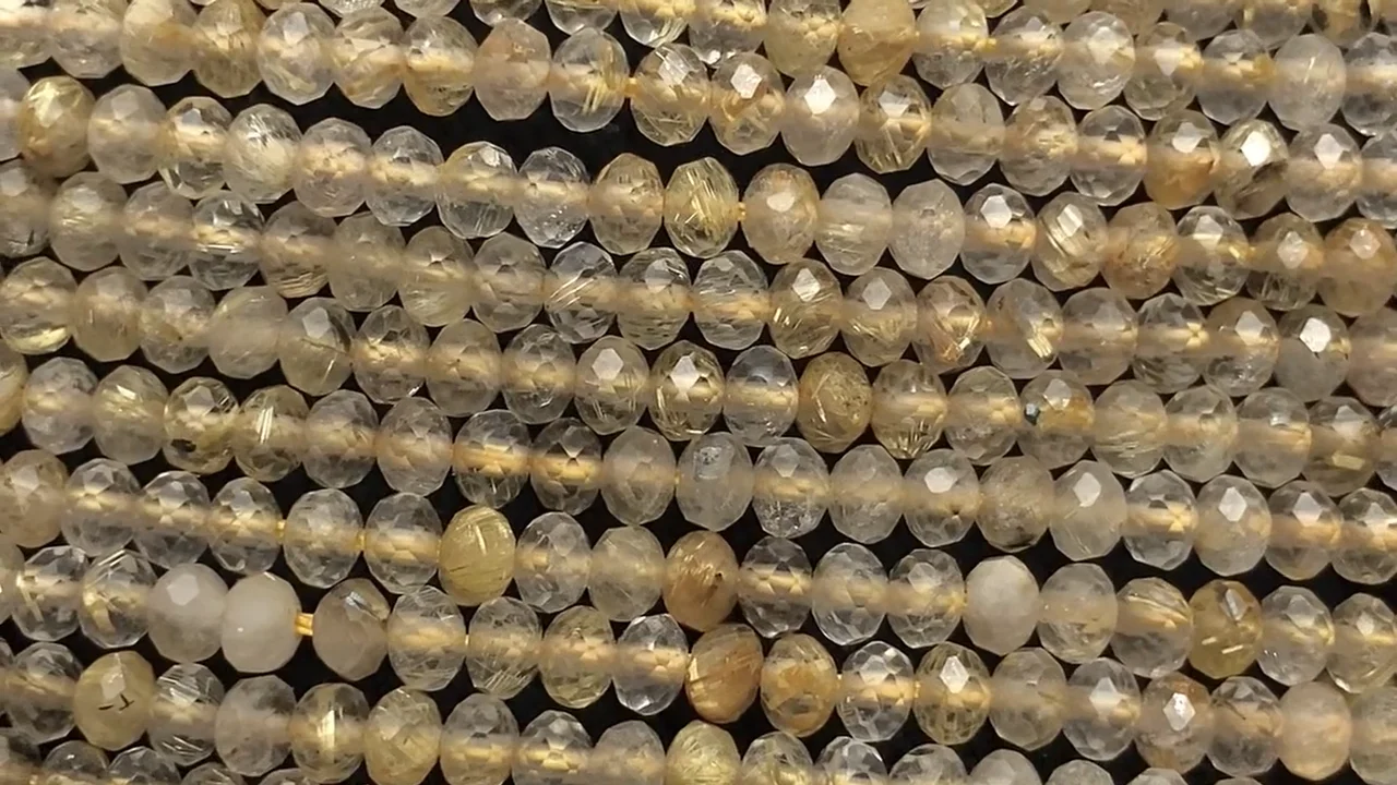 天然ラリマーボタンカット3連 ラリマー（ドミニカ産）ボタンカット3×3×2mm 1連｜天然石ビーズ