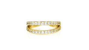 .80 ct. t.w. CZ Jewelry Set: Two Single Ear Cuffs in Sterling Silver and 18kt Gold Over Sterling
