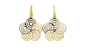 Italian 18kt Gold Over Sterling Openwork Flower Drop Earrings