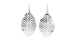 Italian Sterling Silver Openwork Leaf Drop Earrings