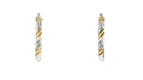 Italian Sterling Silver and 18kt Gold Over Sterling Twisted Hoop Earrings