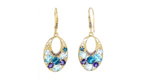 6.80 ct. t.w. Multi-Gemstone Drop Earrings in 18kt Gold Over Sterling