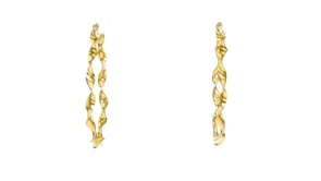 Italian 18kt Gold Over Sterling Twisted Hoop Earrings