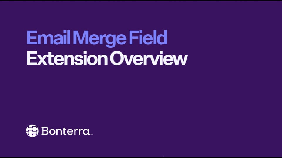Email Merge Field Extension