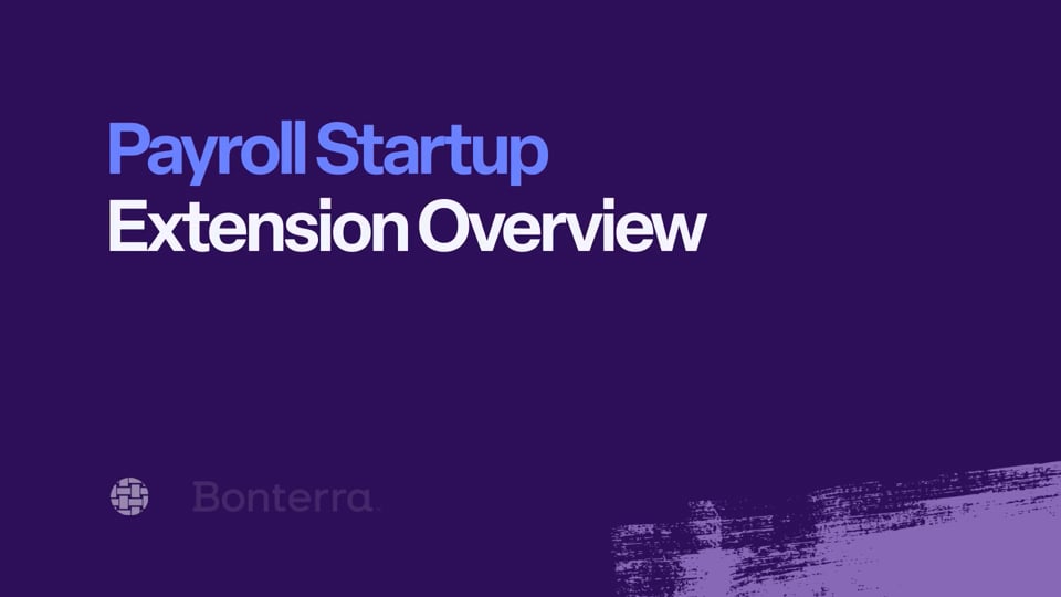 Payroll Start-Up File Process Extension