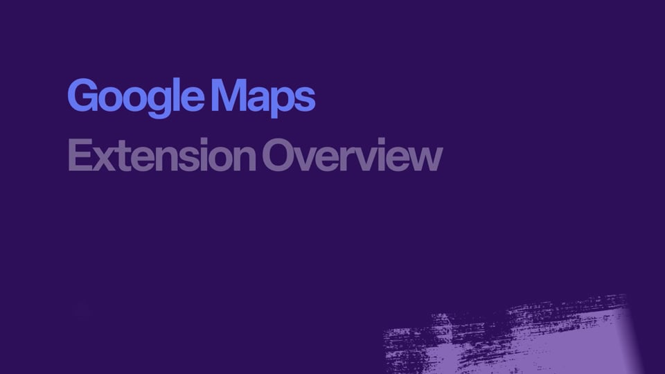 Google Maps Extension