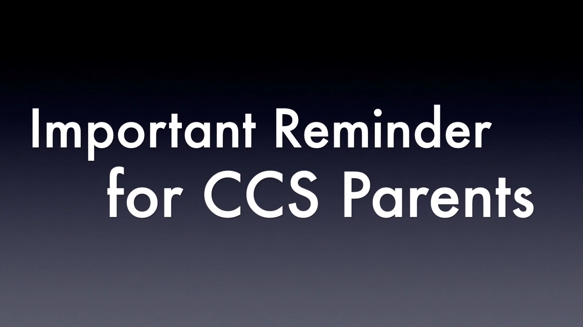 Financial Assistance Policy Reminder for Parents