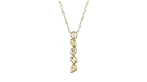 .50 ct. t.w. Bezel-Set Lab-Grown Diamond Linear Necklace in 18kt Gold Over Sterling