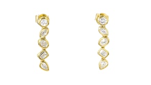 .75 ct. t.w. Bezel-Set Lab-Grown Diamond Linear Earrings in 18kt Gold Over Sterling